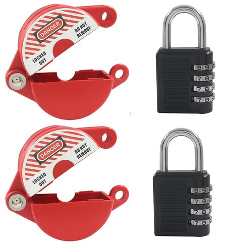 2 Pack Gate Valve Lockout Device with Coded Lock – Heavy-Duty Plastic Safety Lock for 1" to 2-1/2" Valve Handles, Outdoor Water Spigot & Faucet Security in Kuwait