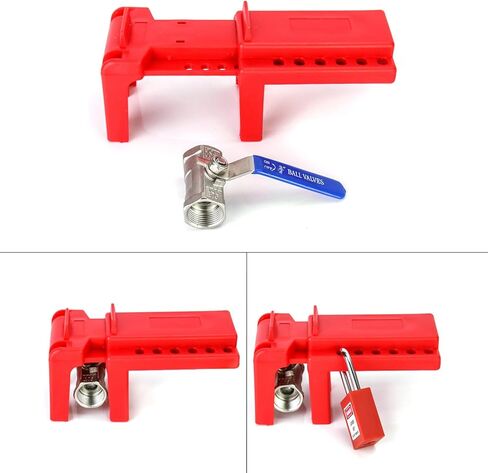 QWORK Ball Valve Lockout, Safety Lock, 1/2" - 2-1/2" Diameter, 20 Pack, Red in Kuwait