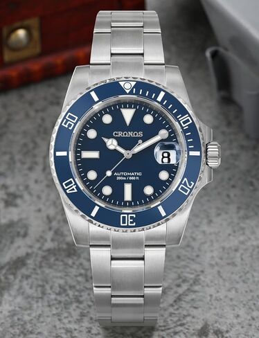 Cronos Men's Dive Watches - PT5000 Automatic Diver Watch for Men, Sapphire Crystal Full Luminous and Sports Casual Style, Black 40mm in Kuwait