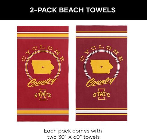 Northwest Iowa State Cyclones NCAA Homebreak Beach Towel 2 Pack 30 x 60 Inches in Saudi Arabia