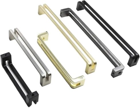 Cabinet Door Handles Zinc Alloy Solid Wardrobe Drawer Pulls Furniture Handle Hardware 1Pcs(Space-gray-C128mm) in Kuwait