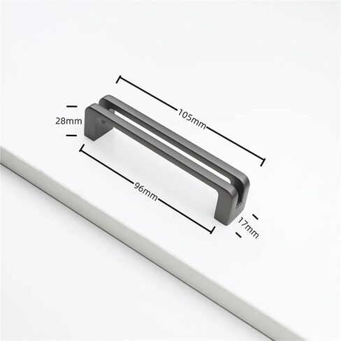 مقابض أبواب الخزانة من سبائك الزنك الصلبة لدرج خزانة الملابس وتسحب مقبض الأثاث الأجهزة 1 قطعة (Space-gray-C96mm) in Kuwait