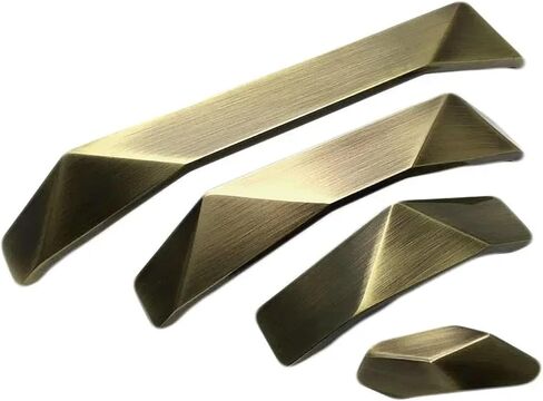 Simple Golden Gray Black Cabinet Door Drawer Pulls Cupboard Furniture Handles Hardware 1Pcs(Bright Black 64mm) in Kuwait