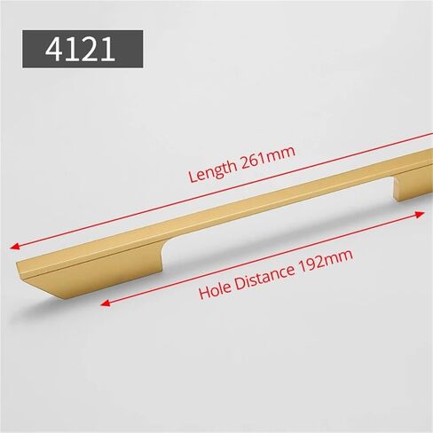 Black Kitchen Handle Aluminium Alloy Door Pulls Wardrobe Cabinet Furniture Hardware 1Pcs(Gold 192mm) in Kuwait