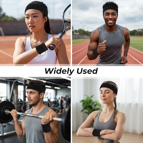 4 Pcs Wrist Wallet for Women with 2 Pcs Head Sweat Bands, 3.35in Zippered Wrist Wallets for Running, Jogging, Hiking Basketball, Key Card Holder, Nylon & Spandex for 7-8in Wrist Circumferen in Saudi Arabia