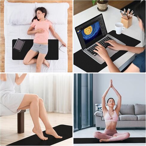 حصيرة التأريض للنوم تحسن من النوم ، وتقليل القلق ، والألم ، والالتهابات ، وتخفيف الصداع ، والتوازن. العلاج الأساسي- (أسود ، (60.1 * 27.4inch)) in Kuwait