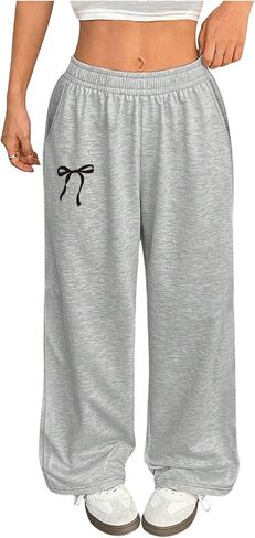 GORGLITTER البنات واسعة الساق Sweatpants فضفاض برميل Sweatpants Y2K منخفضة مرونة الخصر تجريب السراويل الترنك بنطلون in Saudi Arabia