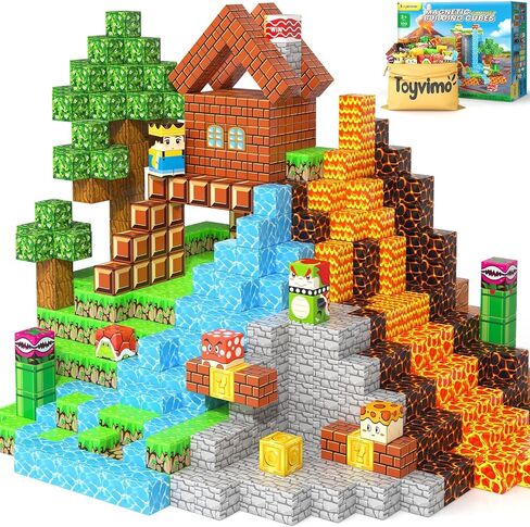 100PCS Magnetic Blocks Magnetic Building Blocks Sensory Toys for Kids Ages 3-5 6-8 8-12 Kids Game Toys for 3+ Year Old Boys & Girls, 3 4 5 6 7 8 9 10 Year Old Boy Birthday Gifts in Kuwait