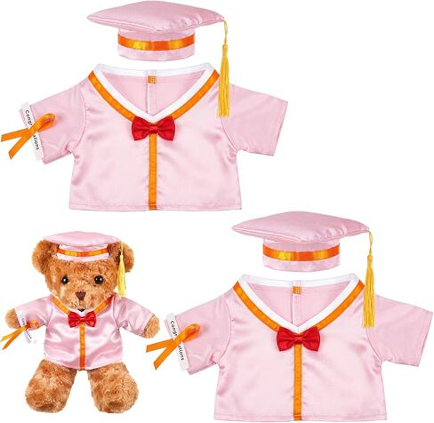 Ramede 2 Sets/ 4 Pcs Graduation Bear Clothes Cap and Gown Outfit Fits Most 14-18 Inch Bear Plush Stuffed Animal Clothes Outfit Class of 2024 Graduation Gifts Doll Clothes(Black) in Kuwait
