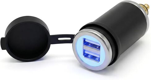 شاحن USB DIN للدراجة النارية من Cliff Top بقدرة 4.6 أمبير ومحول طاقة للدراجة النارية مع قابس DIN Hella متوافق مع دراجة نارية BMW Triumph Tiger Ducati (مستقيم) in Kuwait