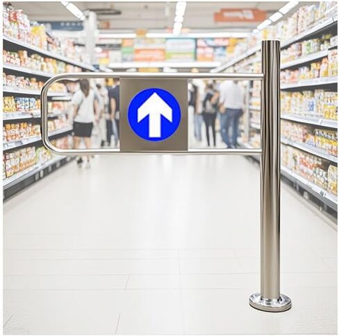 باب أمان متأرجح أوتوماتيكيًا من الفولاذ المقاوم للصدأ بزاوية 90 درجة - بوابة حاجز متينة مقاس 75 × 97 سم للمكتبات والمتاجر ومراكز التسوق - حل مدخل آمن للمناطق ذات حركة المرور العالية in Kuwait