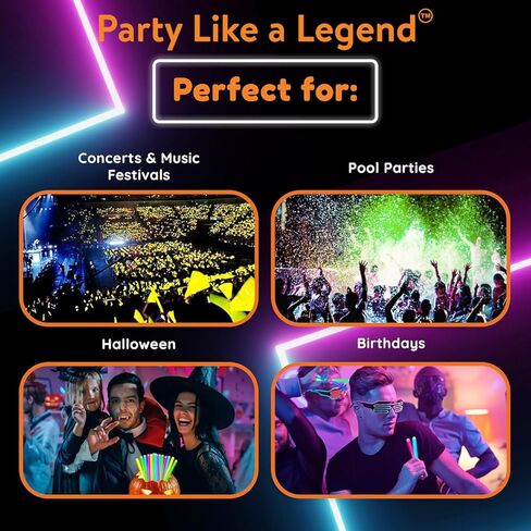 Glow Fever Super Bright Emergency Safety Military Grade Glow Sticks with 30 Minutes Duration. Great for Concerts Live Events, Camping, Dancing, Weddings and Summer Vacation (Orange, 10PCS) in Kuwait