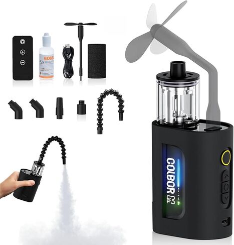 COLBOR Fog Machine CF3 Cine Flare Battery Handheld Portable Smoke Machine with Lights and Fan Foldable Body 5 Levels Density Wireless Remote Control Fogger for Photography Parties Weddings in Kuwait