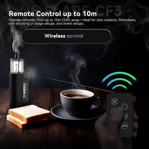 COLBOR Fog Machine CF3 Cine Flare Battery Handheld Portable Smoke Machine with Lights and Fan Foldable Body 5 Levels Density Wireless Remote Control Fogger for Photography Parties Weddings in Kuwait