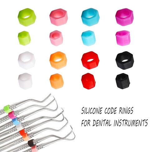 Dental Code Rings Orthodontic Silicone Ring 100Pcs Mix Large Small Multi- Color Instrument Labels Autoclavable(L 6mm S 4mm) in Kuwait