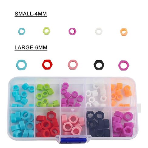 Dental Code Rings Orthodontic Silicone Ring 100Pcs Mix Large Small Multi- Color Instrument Labels Autoclavable(L 6mm S 4mm) in Kuwait