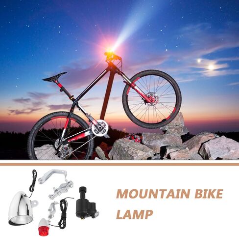 Bicycle Light Set Battery-Free Friction Generator Bike Light Kit Waterproof Headlight TailLight for Mountain Motorized Bicycle Vintage RoadBike in Saudi Arabia