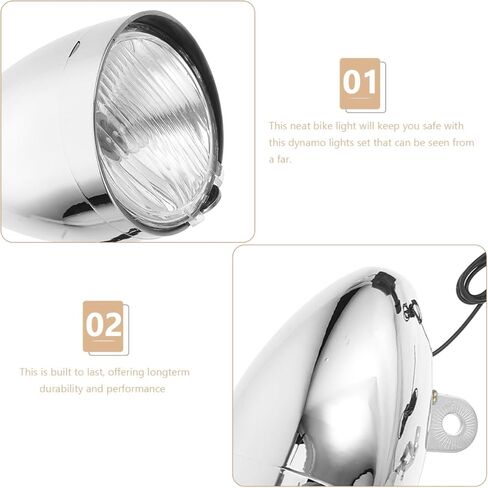 Bicycle Light Set Battery-Free Friction Generator Bike Light Kit Waterproof Headlight TailLight for Mountain Motorized Bicycle Vintage RoadBike in Saudi Arabia