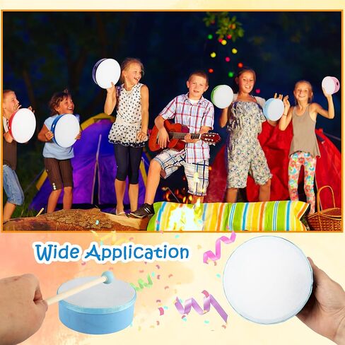 7 Pack Hand Drums Set 12 10 8 7 6 5 4 Inch Wood Frame Drum with Drumsticks Percussion Instruments for Kids Adults School Church Party Gifts in Saudi Arabia