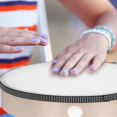MECCANIXITY 1 Pcs Hand Drum Music Percussion 10 Inch Wood Frame Drum Set Musical Instrument for Musical Education Home Party Performance Supplies (Wood Color) in Kuwait