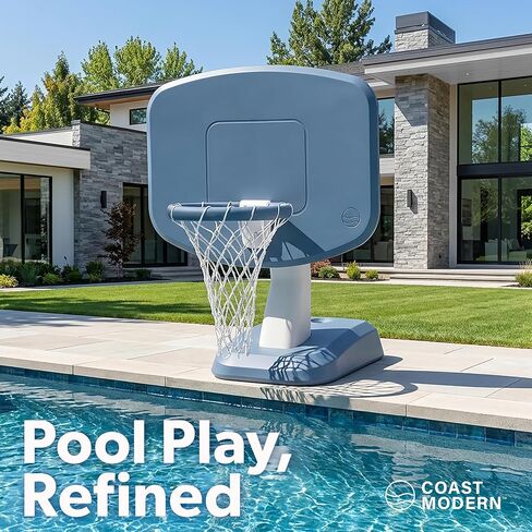 Coast Modern Poolside Basketball Hoop - Premium Outdoor Pool Basketball Hoop with 2 Water Basketballs and Ball Pump in Saudi Arabia