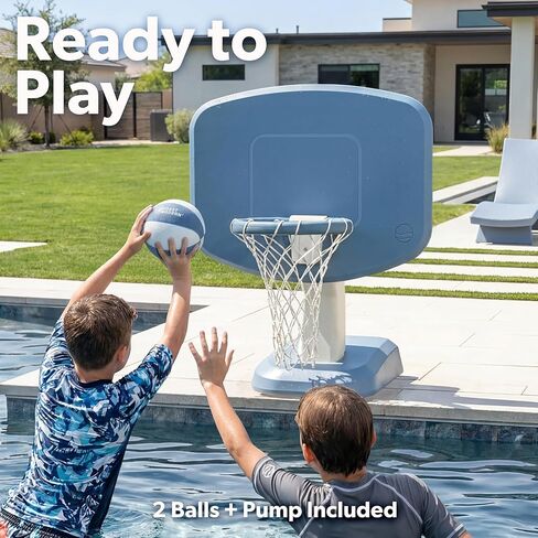 Coast Modern Poolside Basketball Hoop - Premium Outdoor Pool Basketball Hoop with 2 Water Basketballs and Ball Pump in Saudi Arabia