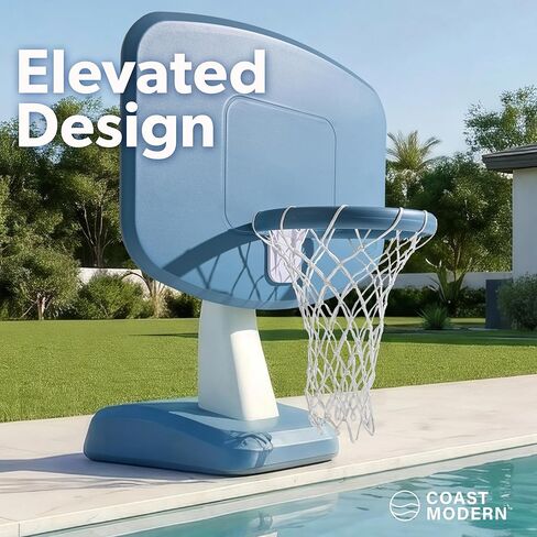 Coast Modern Poolside Basketball Hoop - Premium Outdoor Pool Basketball Hoop with 2 Water Basketballs and Ball Pump in Saudi Arabia