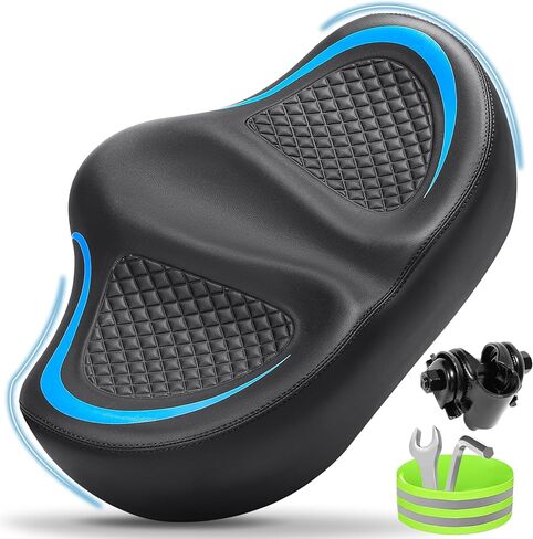 مقعد دراجة جديد بدون أنف للرجال والنساء مريح، مقعد دراجة مبطن ناعم وواسع للغاية، سرج دراجة مريح كبير للبيلوتون، دراجة تمرين ثابتة، دراجة كهربائية، سكوتر، دراجة الشاطئ، دراجة المدينة in Kuwait