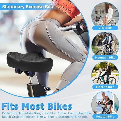 New Noseless Bike Seat for Men Women Comfort, Extra Wide Soft Padded Bicycle Seat, Large Comfortable Bike Saddle for Peloton, Stationary Exercise Bike, Ebike, Scooter, Beach Cruiser, City Bike in Saudi Arabia