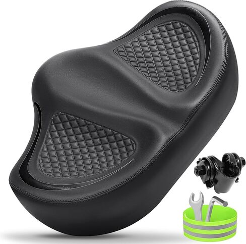 New Noseless Bike Seat for Men Women Comfort, Extra Wide Soft Padded Bicycle Seat, Large Comfortable Bike Saddle for Peloton, Stationary Exercise Bike, Ebike, Scooter, Beach Cruiser, City Bike in Saudi Arabia