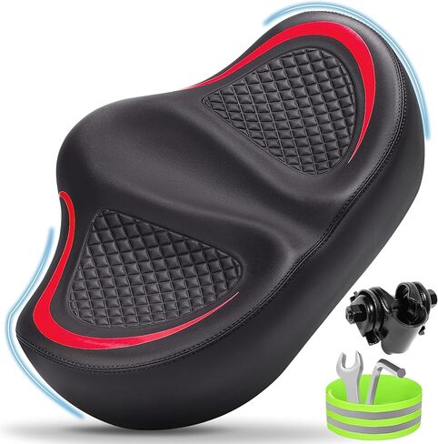 New Noseless Bike Seat for Men Women Comfort, Extra Wide Soft Padded Bicycle Seat, Large Comfortable Bike Saddle for Peloton, Stationary Exercise Bike, Ebike, Scooter, Beach Cruiser, City Bike in Saudi Arabia