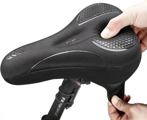 وسادة مقعد الدراجة JUMPOW للمقاعد الضيقة، غطاء مقعد الدراجة من الجل والإسفنج الذكي مع سيليكون مزدوج مضاد للانزلاق، تصميم تدفق الهواء مسامي، يناسب Peloton، الثابتة، الدراجات الجبلية والطرق in Kuwait