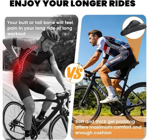 وسادة مقعد الدراجة JUMPOW للمقاعد الضيقة، غطاء مقعد الدراجة من الجل والإسفنج الذكي مع سيليكون مزدوج مضاد للانزلاق، تصميم تدفق الهواء مسامي، يناسب Peloton، الثابتة، الدراجات الجبلية والطرق in Kuwait