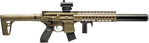 SIG Sauer MCX .177 Cal بندقية هوائية متقدمة تعمل بثاني أكسيد الكربون مع ثاني أكسيد الكربون 90 جرام (عبوتين) و500 حزمة من كريات الرصاص (FDE، نقطة حمراء) in Saudi Arabia