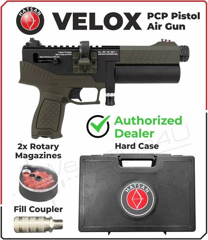 Hatsan Velox .25 Cal 580 FPS 15 FPE 10-Shot PCP OD Green Side Bolt Air Pistol in Kuwait