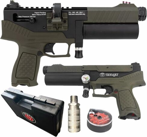 Hatsan Velox .25 Cal 580 FPS 15 FPE 10-Shot PCP OD Green Side Bolt Air Pistol in Kuwait