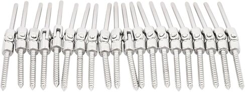 180 Degree Adjustable Angle Threaded Stud Tension End, 20Pcs Cable Railing Kit for Wood or Metal Post, Cable Angle Tension Kit in Saudi Arabia