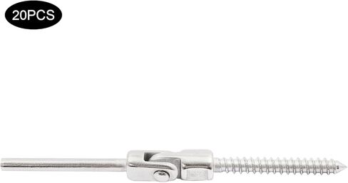 180 Degree Adjustable Angle Threaded Stud Tension End, 20Pcs Cable Railing Kit for Wood or Metal Post, Cable Angle Tension Kit in Saudi Arabia