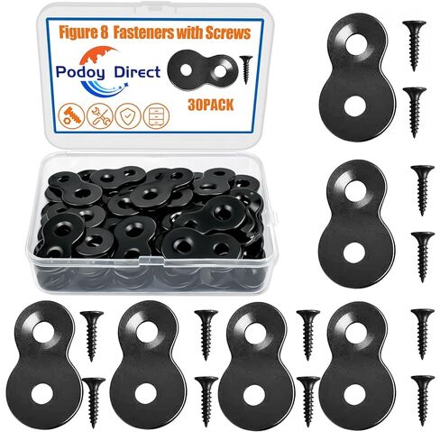 Figure 8 Table Top Fasteners with Screws Pack of 30 ，Heavy Duty 12 Gauge Steel Table Top Connector Desk Top Fasteners Clip Black, Wall Mount, Corner Mount in Saudi Arabia