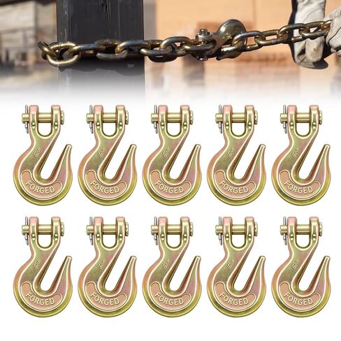 3/8 Chain Hooks Grade 70, Heavy Duty Clevis Grab Hooks Forged Alloy Steel for 3/8 Inch Chain - 28,000 lbs for Truck Trailer Tow Chain Transport (10PCS) in Kuwait