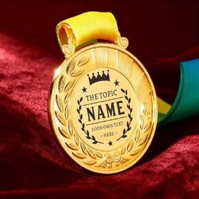 Unilirace Ship Next Day, Custom Medals for Awards - Design Your Own Medals, Personalized Medals with Logo Text, Customized Medallions with Neck Ribbon for School Students Sports Coaches Office in Kuwait