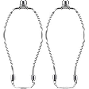8IN Lamp Harp,2 Set, Detachable Shade Holder for Table & Floor Lamps, Heavy Duty Bracket with Standard Saddle & Finial Silver in Kuwait