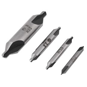Durable 60 Degree HSS Center Drill Bits Lathe Metal Lathe Lathe Tools 4pcs 1/2/2.5/5mm Set for Lathe Metal Workpiece Centering in Kuwait