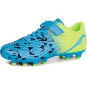 Kids Soccer Cleats for Boys Girls Lightweight Youth Toddler Football Shoes with Laceless Strap Rubber Studs for Firm Ground Artificial Grass Training in Saudi Arabia