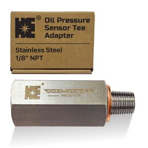 Cosmostar Stainless Steel M16-1.5 Male to 1/8" NPT Tee Oil Pressure Sensor Adapter – Heavy-Duty 304 SS Fitting for Oil Pressure Gauge, Turbo Supply Feed Line, & Pressure Switch(OPTM16N02) in Kuwait