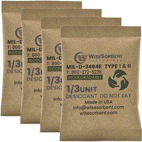 Kraft Clay Desiccants Packs for Safe, 11 Gram 30 Pack Dehumidifier for Gun Safe, 1/3 Unit Military Grade Moisture Absorbers, Conforms to MIL-D-3464E Type I & II Absorbents in Kuwait