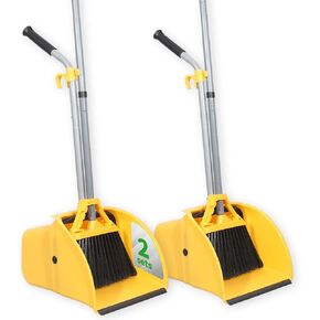 مجموعة مكنسة ومجارف تجارية، مجرفة حطام بمقبض، مقلاة حطام كبيرة، مجموعة قمامة للتنظيف الصناعي/المحترف، مجموعتان، أصفر، حجم كبير جدًا in Kuwait