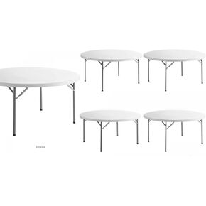 5 عبوات! 60 بوصة. طاولة مستديرة بيضاء قابلة للطي طاولات مستديرة للحفلات طاولة دائرية بلاستيكية في الهواء الطلق طاولة مستديرة قابلة للطي طاولة مستديرة قابلة للطي طاولة بار محمولة للحفلات مكتب قابل للطي طاولة مستديرة قابلة للطي in Kuwait