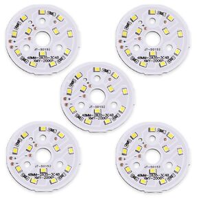 5Pcs 5V 1W White 6000K LED Chip, 3030 SMD High Power LED Chip with Aluminum 14mm PCB Heat Sink Base for Spotlight Floodlight Replacement (Pure White,700mA) in Saudi Arabia