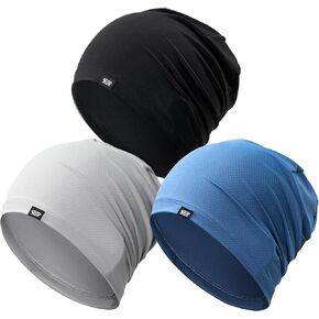 3 قطع قبعة جمجمة تبريد للرجال والنساء - قبعة صغيرة خفيفة الوزن قابلة للتنفس، قبعة جري رفيعة سريعة الجفاف لركوب الدراجات in Kuwait